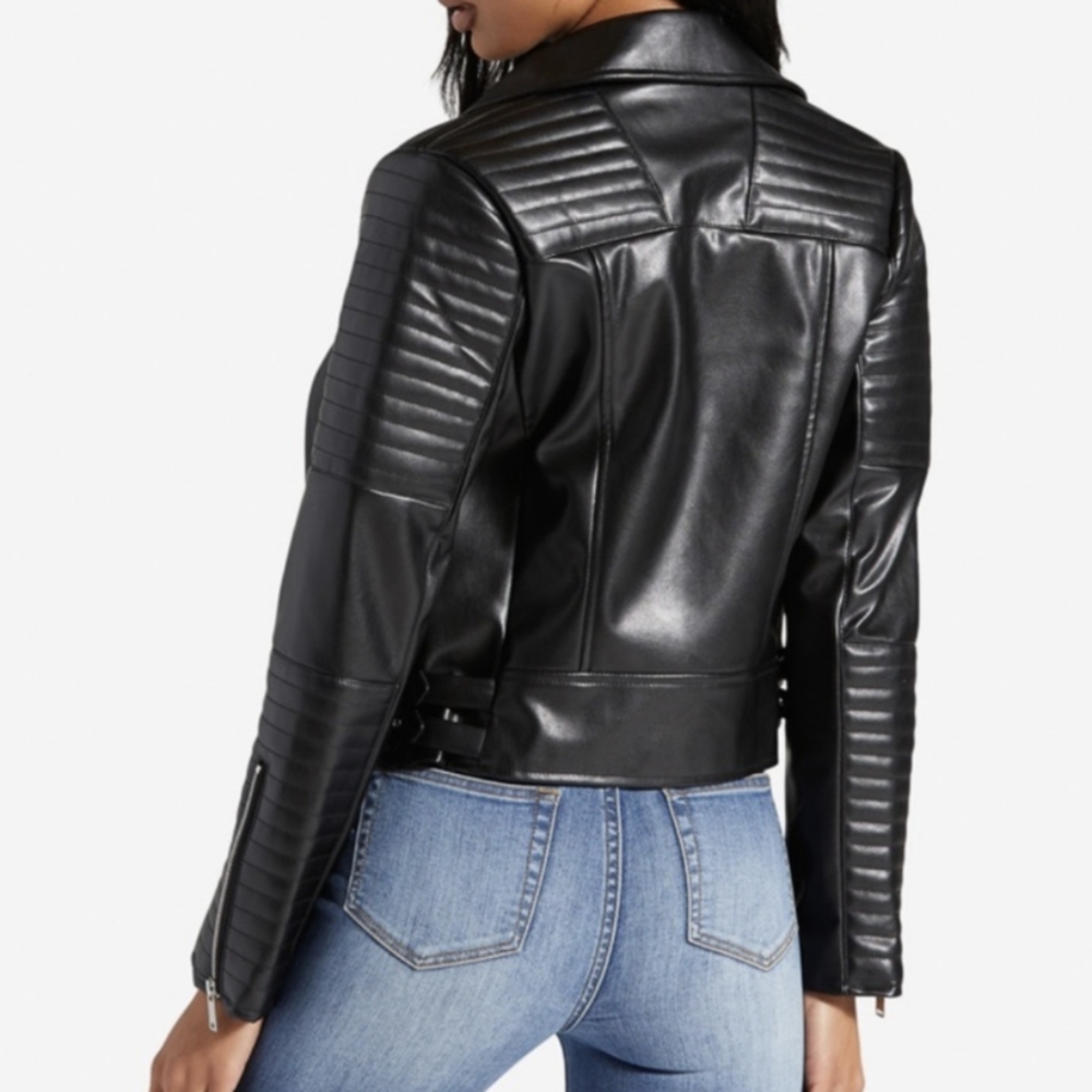 Shoedazzle Quilted Faux Leather Biker Jacket Size 1X